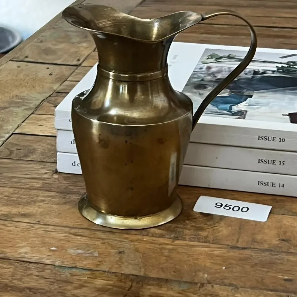 Vintage Solid Brass 6'' Tall Vase Pitcher Metalware